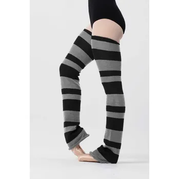 Dámské ponožky Intermezzo,Proužkované návleky 2103, černá/šedá jedna velikost