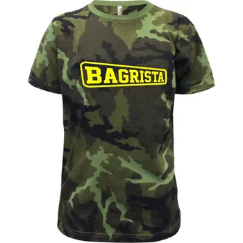 Chlapecké oblečení Bagrista - rámeček - Dětské maskáčové triko - 134 cm/8 let ( Zelený maskáč )