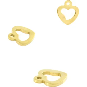 Materiál na výrobu šperku Závěsný přívěsek Srdce Zlatý 10x9mm - 1Ks+ - 1Ks