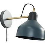 Modro-šedé kovové nástěnné světlo Kave Home Olimpia 18,5 cm