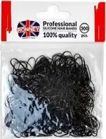 Ronney Profesionální silikonové gumičky do vlasů 300 ks černé
