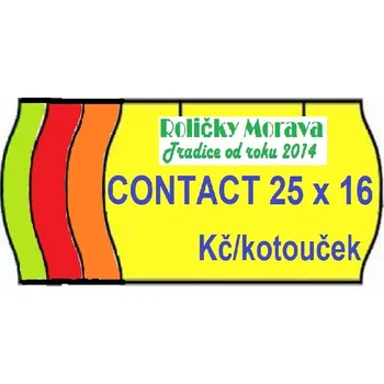Speciální papír Cenová etiketa Contact 25x16 oblá signální cena za: 1 ks kotouček