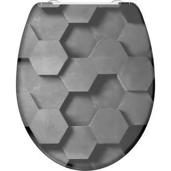 WC sedátko Schütte Grey Hexagons