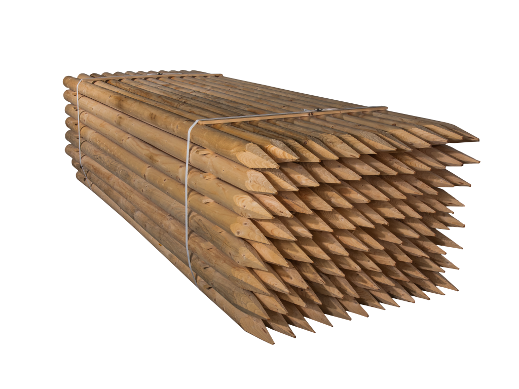 Dřevěný kůl vyvazovací - délka 200cm, průměr 8cm