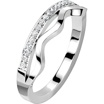 Prsten Šperky4U Ocelový prsten se zirkony - velikost 52 - OPR1899-52