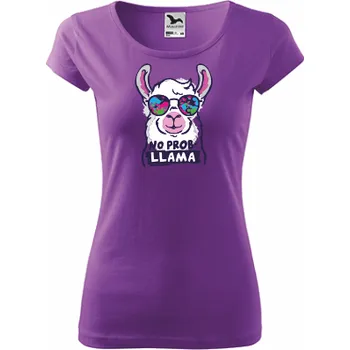 Dámské tričko ON-DESIGN Dámské tričko NO PROB-LLAMA Velikost: L, Barva: fialová