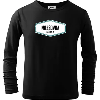 Chlapecké tričko Hora Milešovka - Triko dětské Long Sleeve - 122 cm/6 let ( Černá )