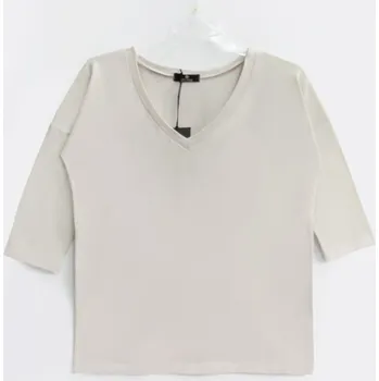 Dámská halenka Hladká dámská halenka s výstřihem ve tvaru písmene "V" černá 44