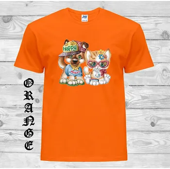 detske-levne-bavlnene-tricko-potisk-pejsek-kocka-street-style Barva: Orange - oranžová, velikost: 116