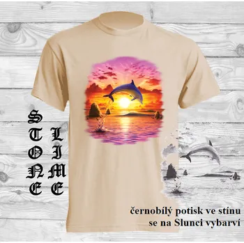 panske-bavlnene_tricko_uv_potisk_delfin_slunce Barva: Lime stone - krémová, velikost: XXL
