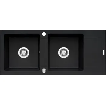 Granitový dřez Granitový dřez Pyramis MIDO (116x50) 2B 1D černá matná