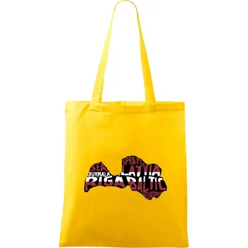 Nákupní taška Mapy - názvy měst - Lotyšsko - Taška bavlněná - 42 x 38 cm ( Žlutá )