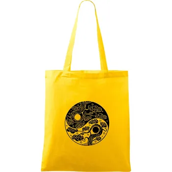 Yin & Yang sakura - Taška bavlněná - 42 x 38 cm ( Žlutá )