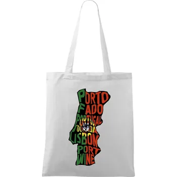 Mapy - názvy měst - Portugalsko - Taška bavlněná - 42 x 38 cm ( Bílá )
