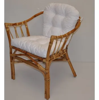 Axin Trading s.r.o. Ratanové křeslo Subaliu - polstr bílý kepr