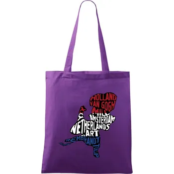 Mapy - názvy měst - Nizozemí - Taška bavlněná - 42 x 38 cm ( Fialová )