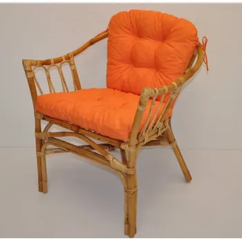 Axin Trading s.r.o. Ratanové křeslo Subaliu - polstr oranžový melír