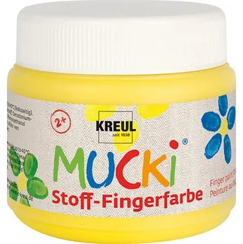Speciální výtvarná barva Mucki Prstová barva na textil MUCKI 150 ml ŽLUTÁ