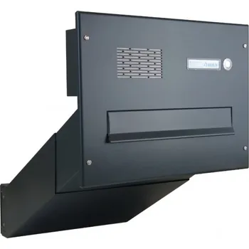 Poštovní schránka 1x poštovní schránka D-042 k zazdění do sloupku + čelní deska s 1x zvonkem a HM ABB - lakovaná - RAL 7016 MAT. - ANTRACIT