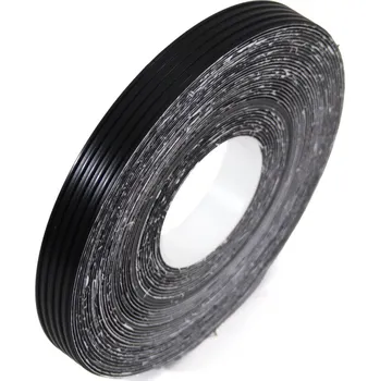 Výstražná páska Černá gumová ochranná protiskluzová páska FLOMA Ribbed - 9,15 m x 2,5 cm a tloušťka 1,7 mm