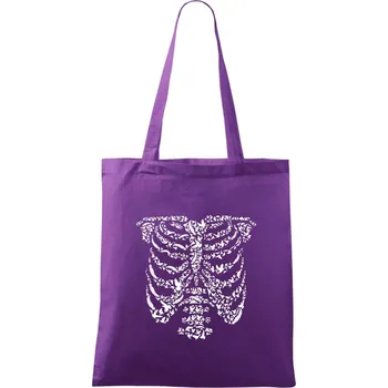 Nákupní taška Kostra ptáci ikony - Taška bavlněná - 42 x 38 cm ( Fialová )