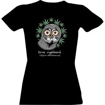 Dámské tričko Tričko s potiskem Sova vypálená dámské dámské