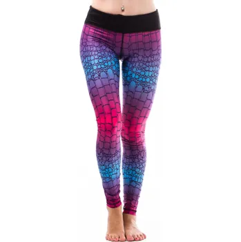 Dámské oblečení Dámské fitness legíny Six Deuce Alligator - růžová/modrá/fialová - Litex S