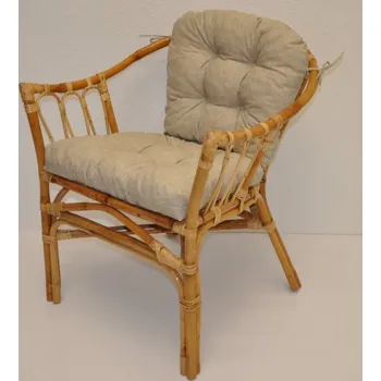 Axin Trading s.r.o. Ratanové křeslo Subaliu - polstr tmavě béžový melír