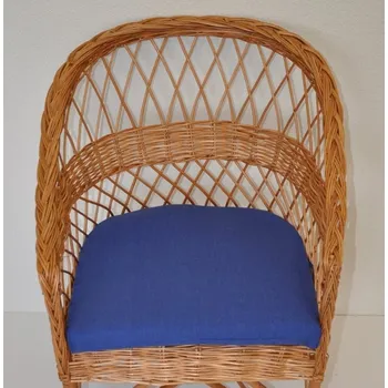 Podsedák Axin Trading s.r.o. Polstr na křeslo z vrbového proutí - látka tmavě modrý melír
