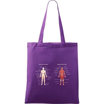 Skelet and Moscular system - Taška bavlněná - 42 x 38 cm ( Fialová )