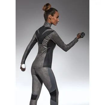 Oblečení a móda Sportovní mikina Flint Blouse - Bas Bleu grafitová-šedá XL