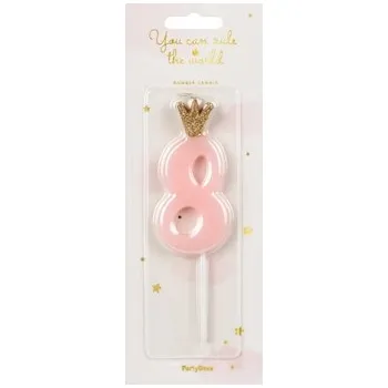 Narozeninová svíčka 8 růžová