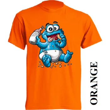 levné-dětské-tričko-potisk-cookie-monster Barva: Orange - oranžová, velikost: 116