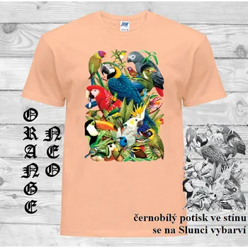 panske-bavlnene-tricko-uv-potisk-ptaci Barva: Orange neo - matně oranžová, velikost: L