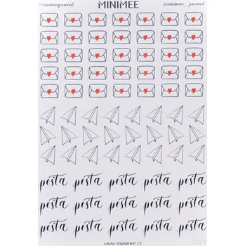 samolepka MINIMEE Papírové samolepky v aršíku A5 Dopisy