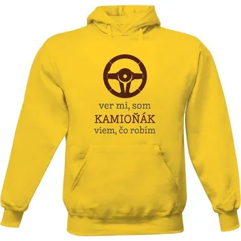 Pánská mikina Pánská mikina s kapucí s potiskem Som kamioňák a viem, čo robím pánské