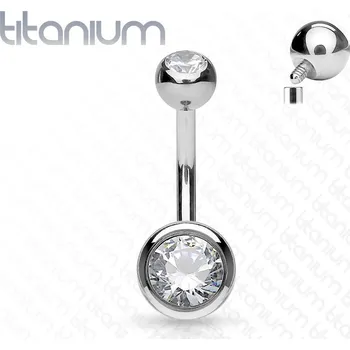 Piercing Piercing do pupíku - banánek MALÝ vnitřní závit - TITAN (1,6 x 8 mm)
