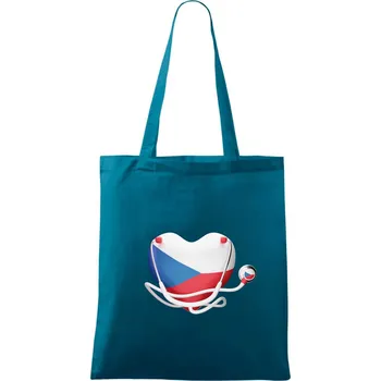 Český doktor logo - Taška bavlněná - 42 x 38 cm ( Petrolejová )