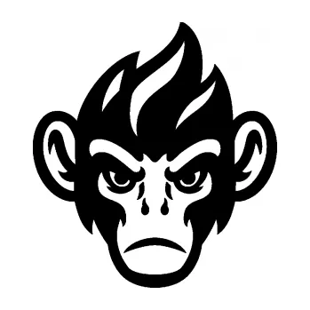 Samolepící dekorace SAMOLEPKA Opičák 002 pravá (01 - černá) NA AUTO, NÁLEPKA, FÓLIE, POLEP, TUNING, VLASTNÍ TEXT, TISK, AUTOSAMOLEPKY.cz, POLEPY, OBRÁZEK, LOGO, SAMOLEPKY