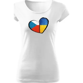 Dámské tričko Tričko s potiskem Stojím za Ukrajinou dámské