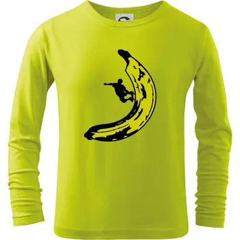 Dětská móda Skateboardista na banánu - Triko dětské Long Sleeve - 146 cm/10 let ( Limetková )