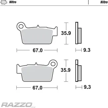Brzda pro motocykl Zadní brzdové destičky MotoMaster Brake Pads Rear Nitro 945-21 Kawasaki Suzuki Yamaha GasGas Beta