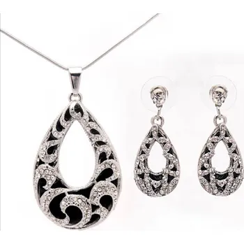 Souprava šperků Sada šperků černo stříbrná (Sada šperků)