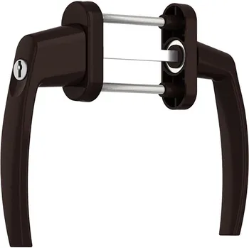 Okenní klika ROTO Balkonový set uzamykatelných klik včetně rozetek VICTORY Barva: Hnědá RAL 8077