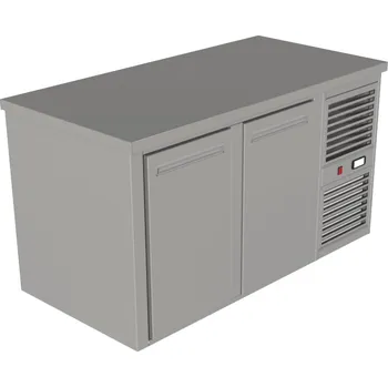 Melon Chladící gastro stůl nerezový na soklu 1350x700x900 mm / 2 sekce s dvířky