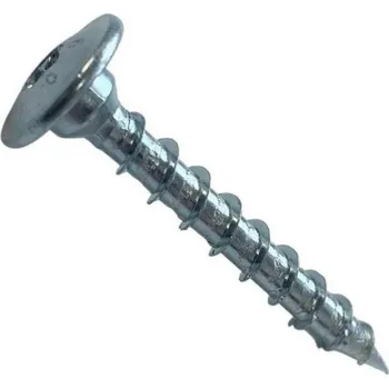 Vrut Vrut pro tesařské kování, talířová hlava s osazením, torx 40, celý závit, ocel, zinek bílý, 8.0x40 mm