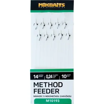 Mikbaits Method Feeder návazce S Nekonečnou Zarážkou 10ks - Velikost 14