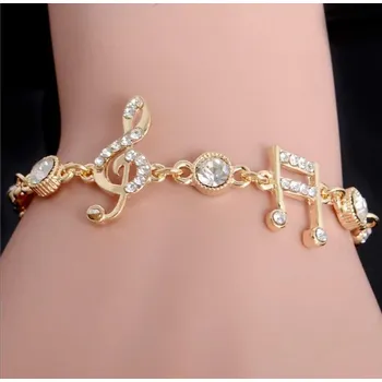 Souprava šperků Náramek řetízkový noty a houslový klíč (Náramky a řetízky)