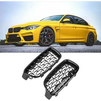 Auto-moto PROTEC Přední maska BMW F30 2011-2019, diamantově černá/stříbrná