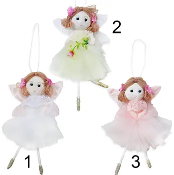 Vánoční dekorace Andělka závěs textil 14cm mix (540475)